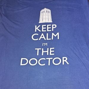 Keep Calm I'm the Doctor Doctor Who blue shirt size L
